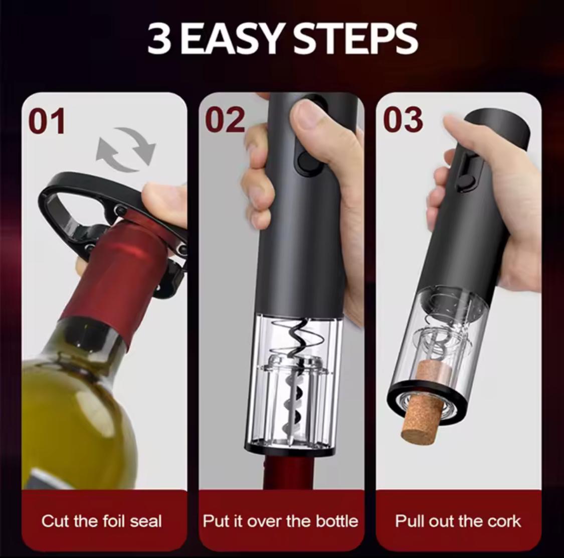 SET DESTAPADOR DE VINO ELECTRICO